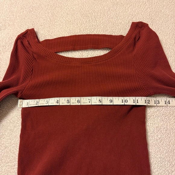 Free People Beach Rustic Red On The Rooftop Long Sleeve Mini Dress Burgundy - Picture 5 of 10